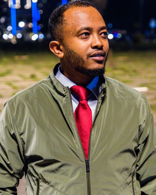 Teshome Girma at night in Addis Ababa